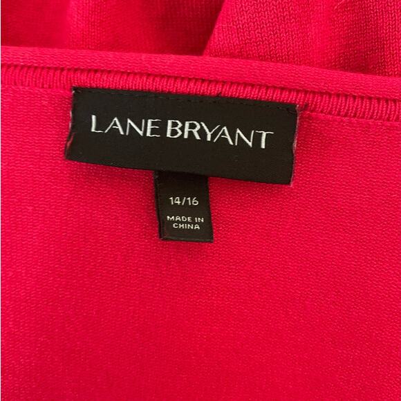 Lane Bryant Women Tunic Sweater 14/16 Red Rayon Knit Casual Relaxed Workwear‎ - Picture 2 of 8